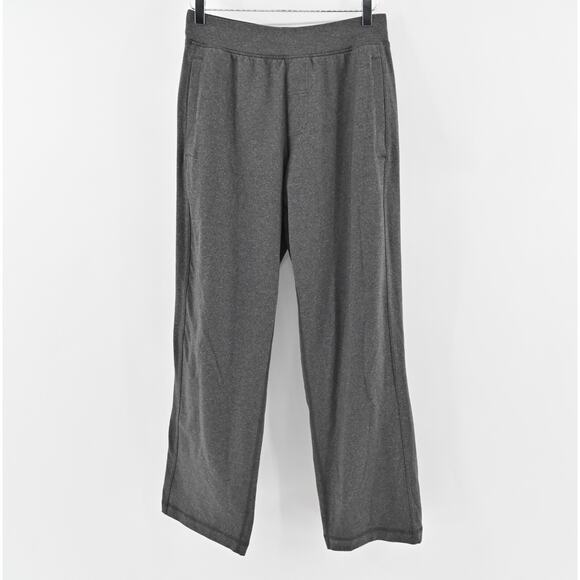 LULULEMON‎ Pants Mens Size M Kung Fu Wide Leg Heathered Black Pull On Sweatpant - Picture 1 of 11